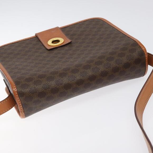 CELINE Macadam Canvas Shoulder Bag Pvc Leather Brown Gold - Picture 6 of 12